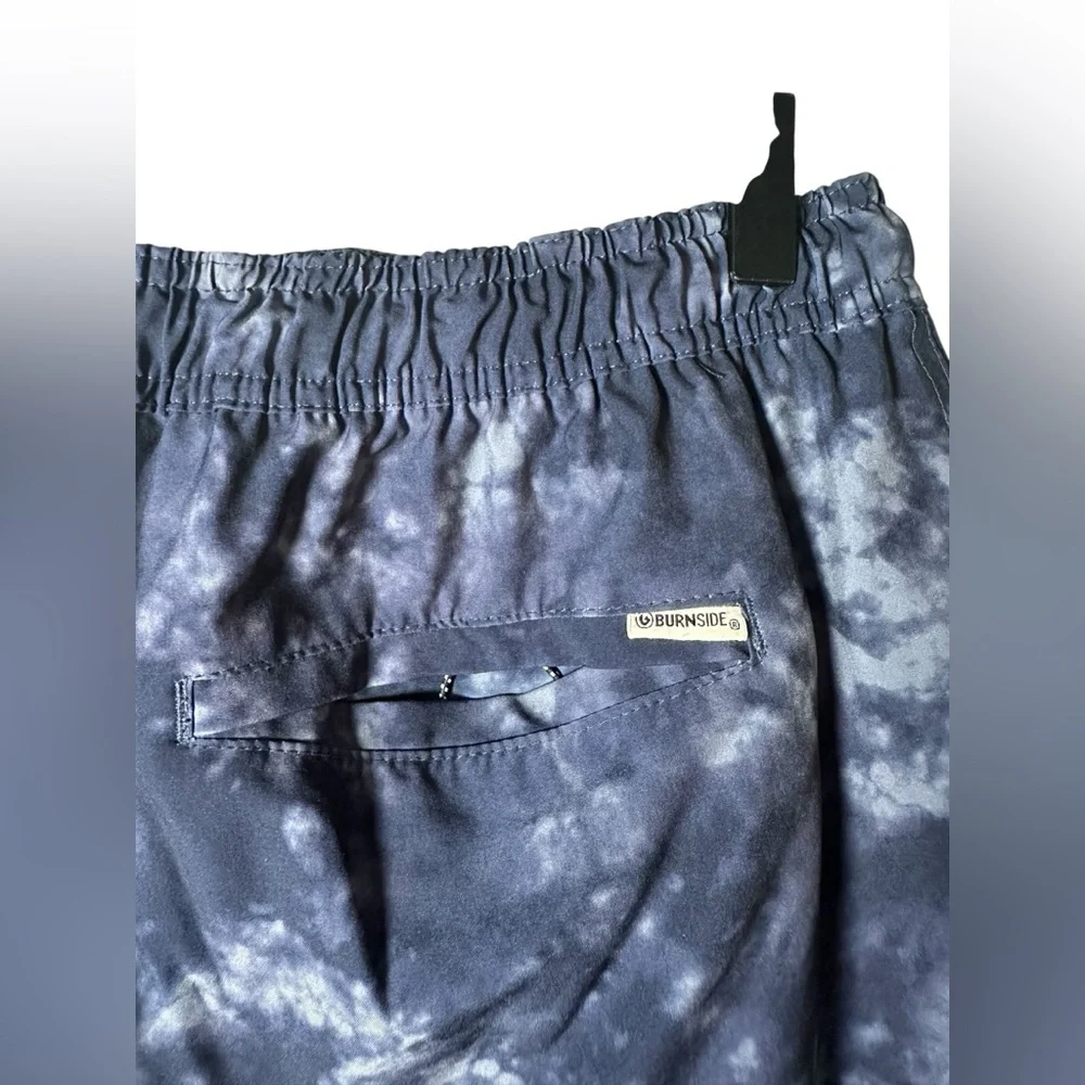 Burnside Men’s Tie-Dye Swim Trunks Board Shorts Blue‎ Gray Size M